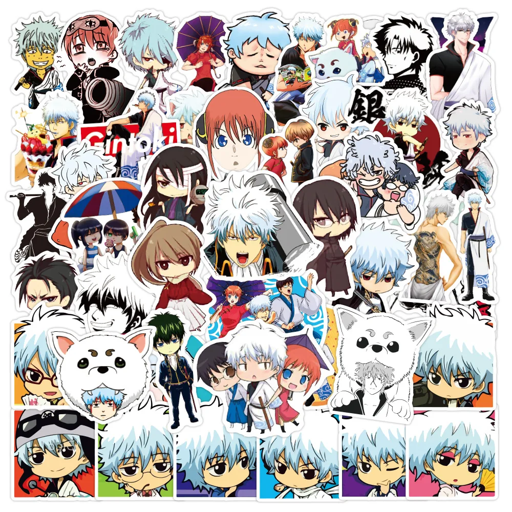 10/30/50PCS Anime Gintama Graffiti Trolley Case Scooter Refrigerator Water Cup Waterproof Sticker Wholesale