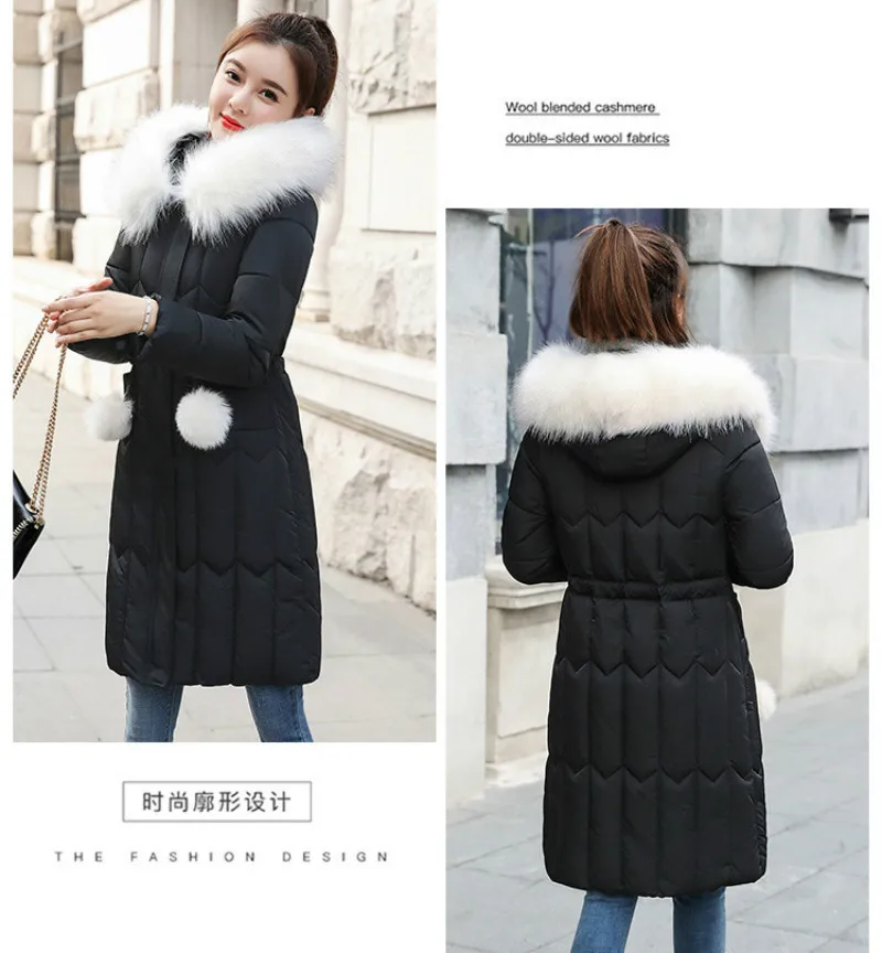 Plus size winter coat women padded cotton hooded women long jacket outwear slim white warm vintage female parka new 2019 DR1195 (4)
