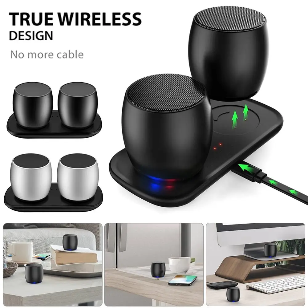 Portable Speakers Wireless Bluetooth Speaker Portable Bluetooth Speaker F1 Bluetooth Speakers TWS System column Portable mini Metal Speaker 3D Stereo Computer Subwoofer Loudspeaker MP3 Player Sardine