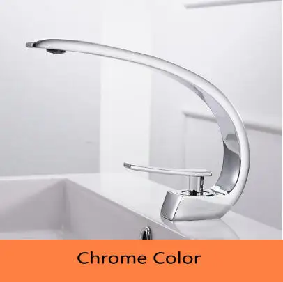 chrome Кран для раковины с ручкой, смеситель для ванны, античный кран, латунный кран для раковины, Серебряный кран для раковины, кран для ванной комнаты с водопадом, Одноместный Кран - Цвет: chrome