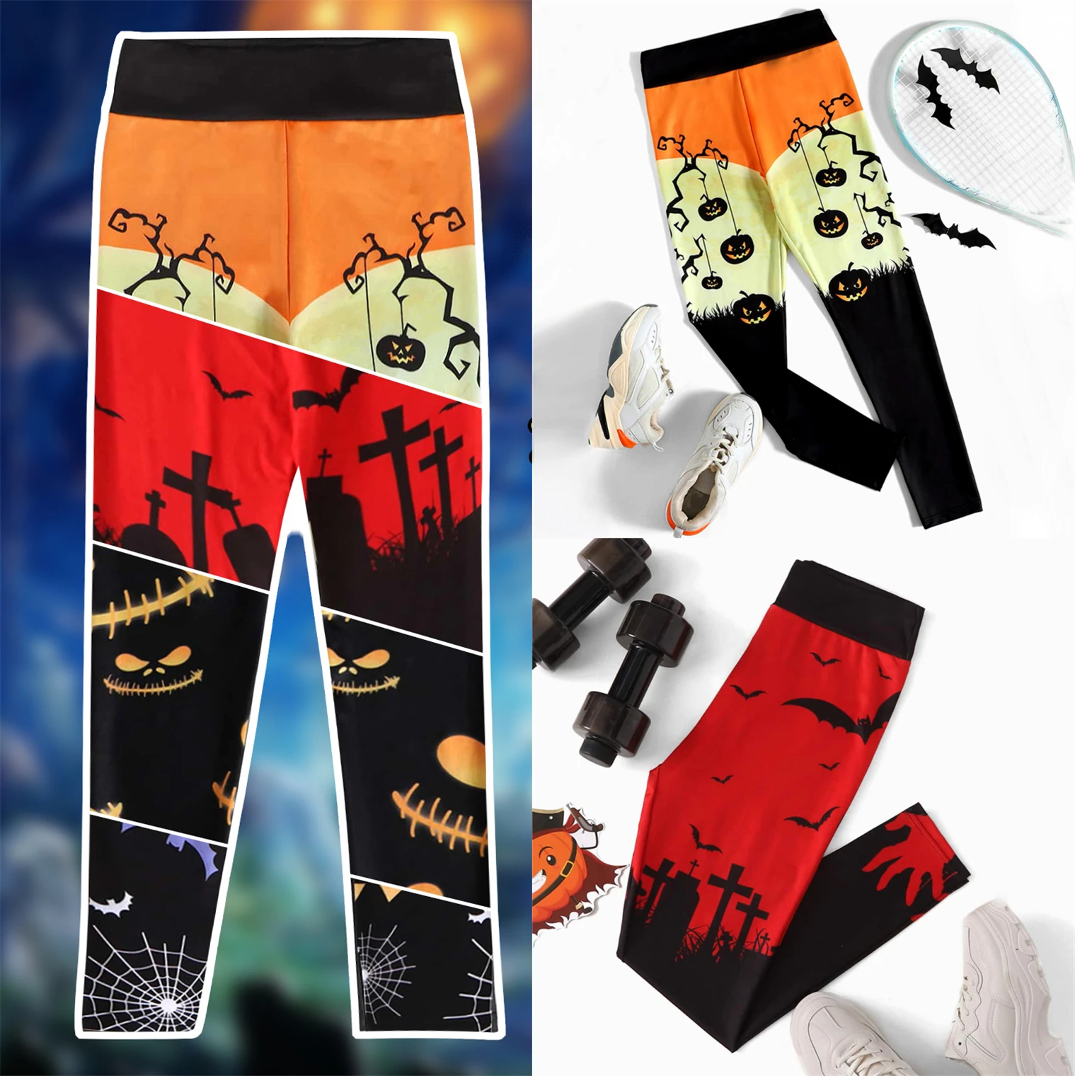 

Women Colorful Sexy Pumpkin Printing Christmas Leggins Push Up Gym High Waist Leggings Female Fitness Pants Workout Trouser