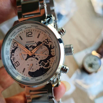 

AAA MON Three dials classic design mens stainless strap Automatic mechanical Wrist watches Luxury customize Brand equal watch