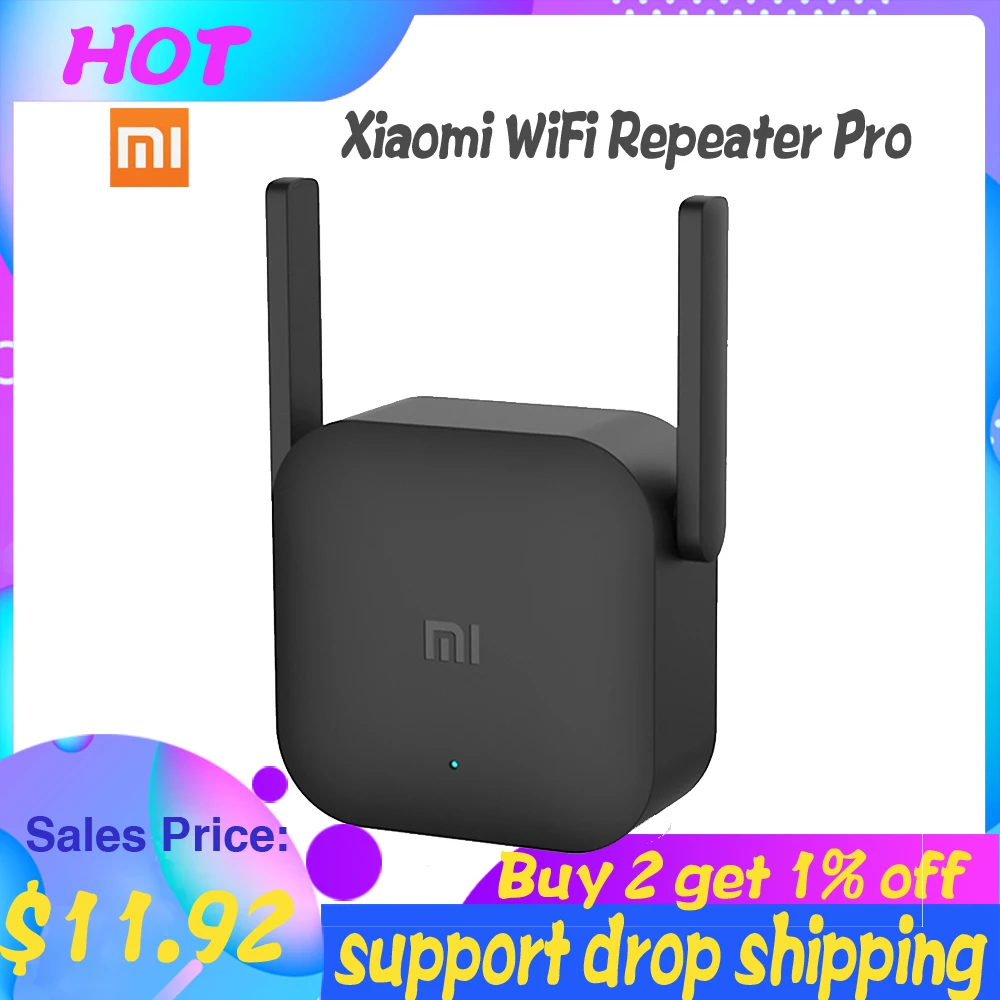 Xiaomi WiFi Repeater Pro роутер wi fi 300M Mi-Amplifier Network Expander Router Power Extender Roteador 2 Antenna repetidor wifi |
