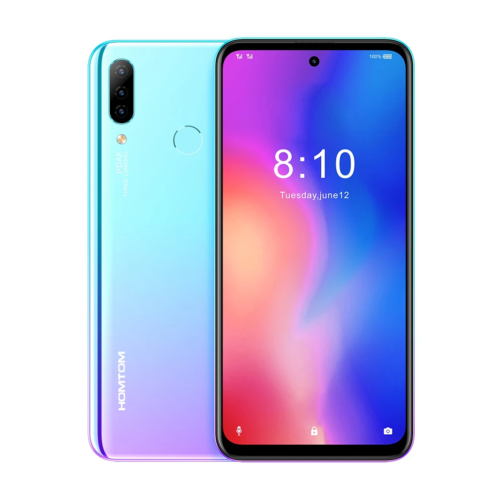 HOMTOM P30 Pro, глобальная версия, 4 ГБ, 64 ГБ, 4000 мАч, распознавание лица, Android 9,0, MT6763, Восьмиядерный процессор, 6,41 дюймов, HD+ Супер дисплей, смартфон - Цвет: Синий