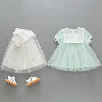 

Baby Girls Clothes Newborn Infant Outfits Summer Short Sleeve Candy Embroidery Princess Tulle Party Dresses Bebe Clothing 0-24M