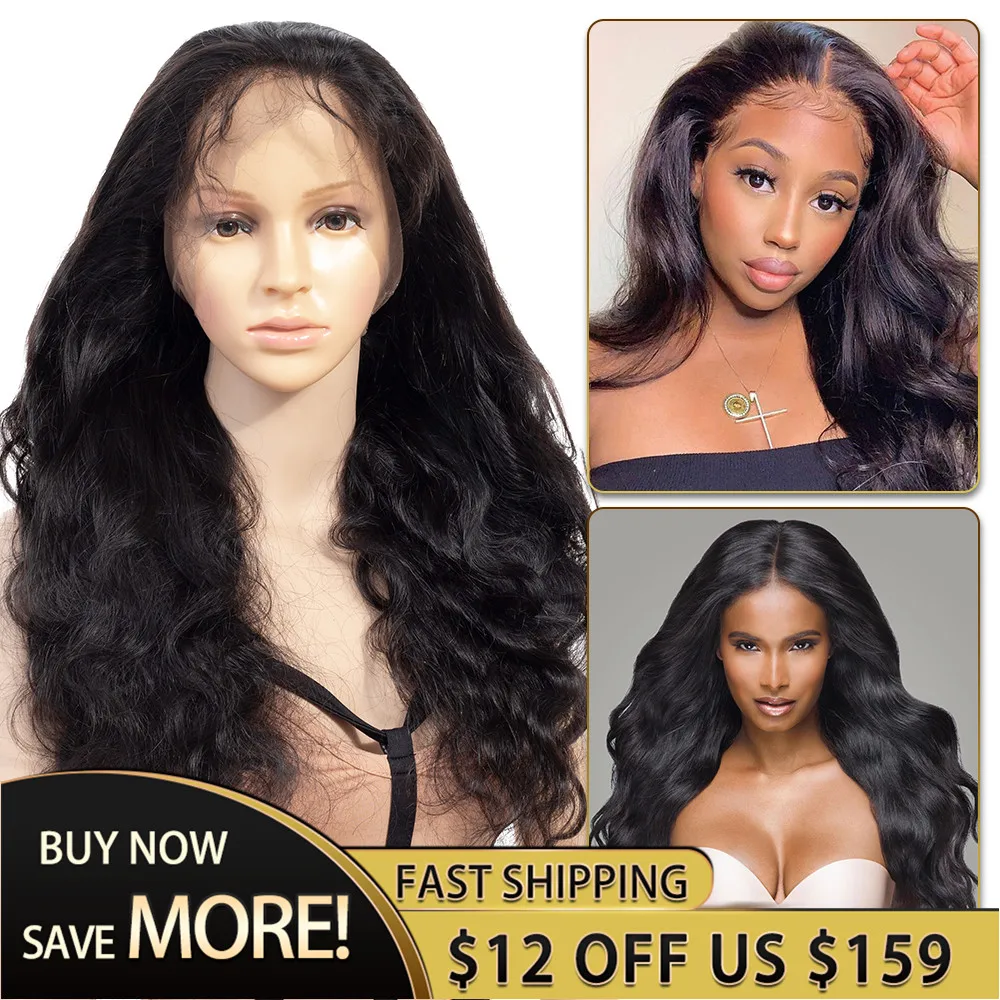 

Body Wave Glueless Full Lace Wigs Remy Human Hair 360 Full Lace PrePlucked Hairline Brazilian Hair Wigs With Baby Hair