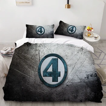 

3 Piece Bedding Set Fantastic Four Bed Quilt Cover Anime Bed Single Double Duvet Cover 3D Printing Bedding Cartoon Bed Cover Set