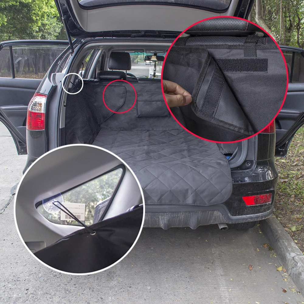 

Non-slip Waterproof Dog Cargo Liner Dual-use soft SUV dog Car Trunk Mat pet dog car Back Seat Cover for Trunk SUV Pet Barrier