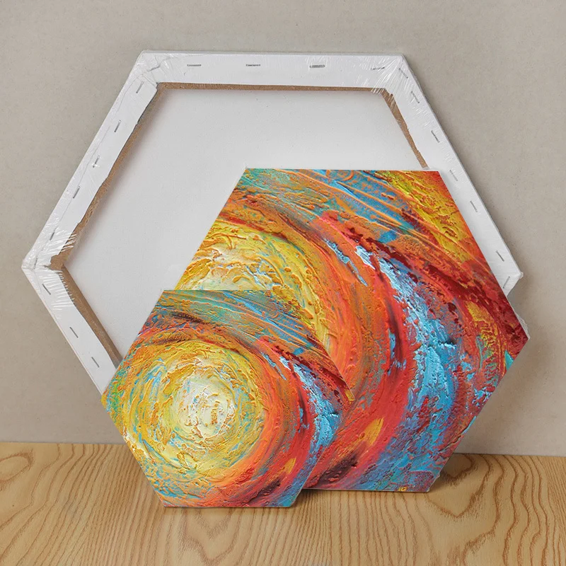 New Hexagon Blank Screen Wooden Plate White Frame Canvas Board Watercolor Painting DIY Crafts For Acrylic Oil | Канцтовары для