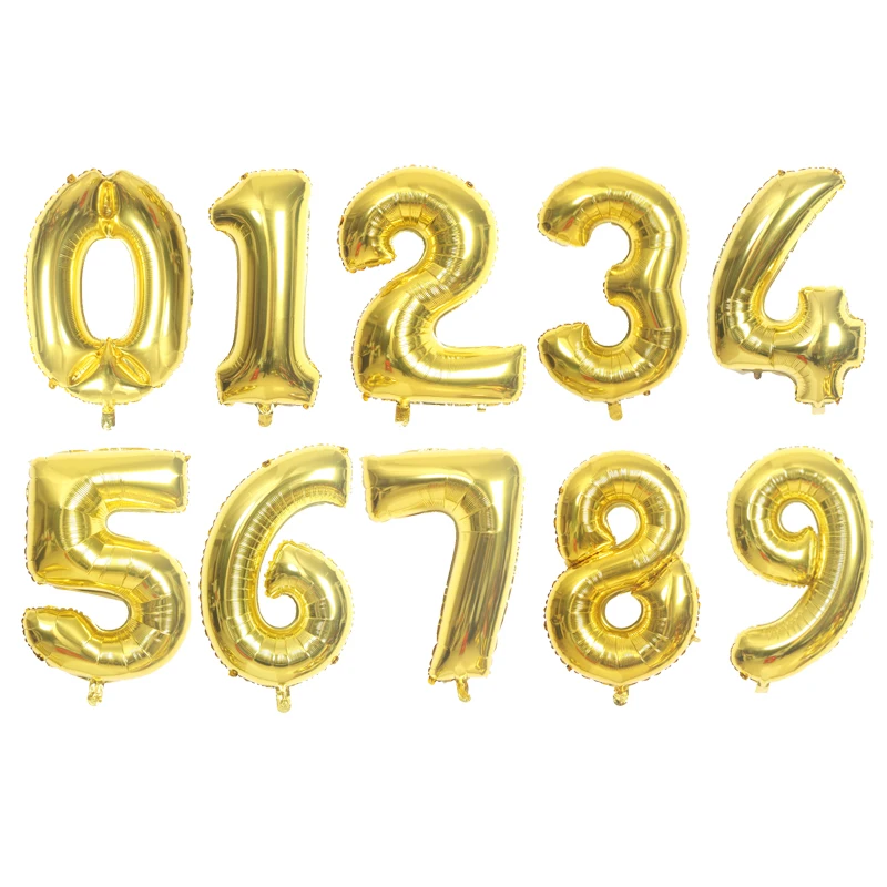 32/40inch Big Digital number balloons Rose Gold Silver Gradient Digital Balloons 0-9 years Old Birthday Party Wedding Decoration