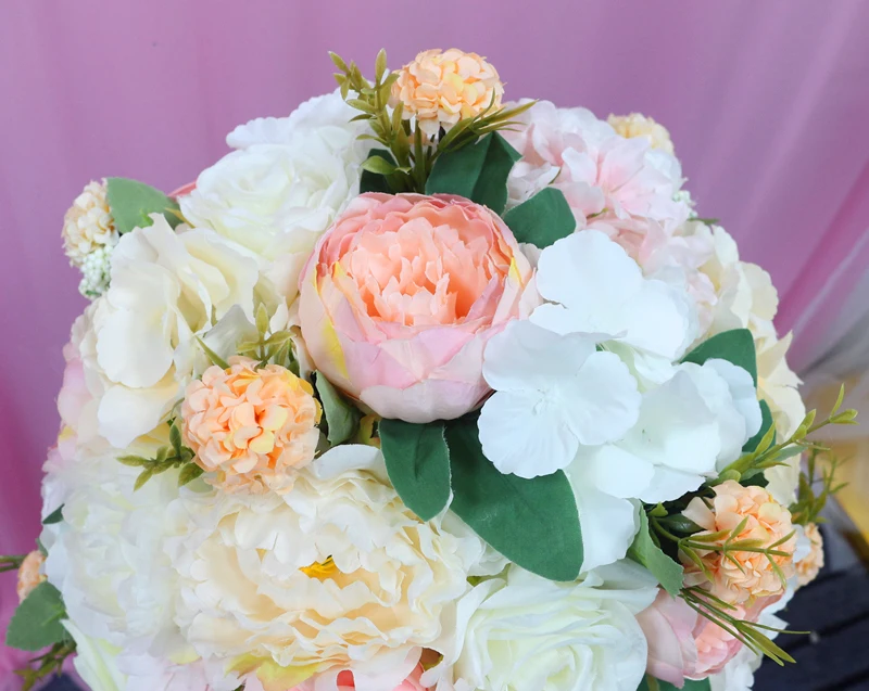 JAROWN Artificial Rose Flower Row Flower Ball Wedding Centerpieces Candle Stick Flower Stand Hydrangea Silk Fake Flowers Home Decor (8)