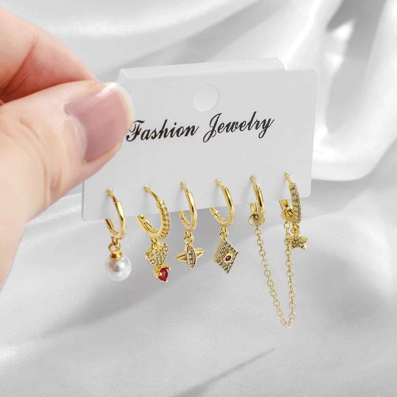 Новые модные кубические циркониевые жемчужины звезды квадратные серьги Ses