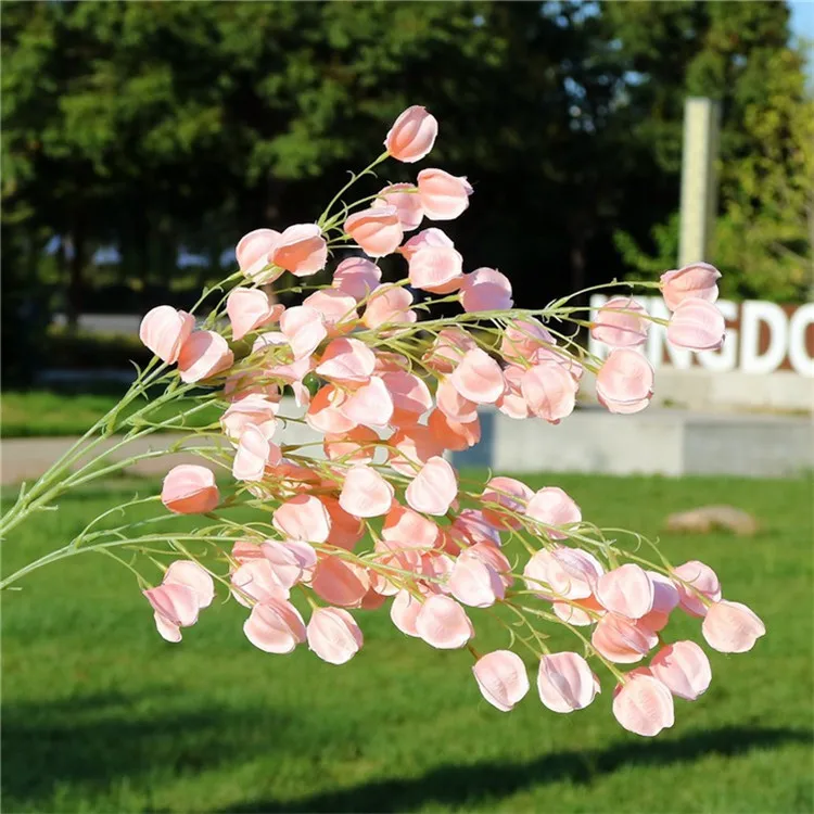 10 шт. поддельные длинные Стволовые фонари цветок 34,2" длина имитация мыса Gooseberry для свадьбы дома декоративные искусственные цветы - Цвет: Розовый