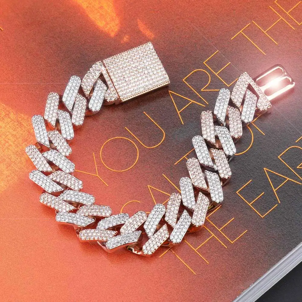 JINAO Iced Out 20 мм замок в стиле «Майями» большая застежка кубинская ссылка 7-9 дюймов Браслет AAA кубический циркон Bling хип хоп мужские ювелирные изделия подарок