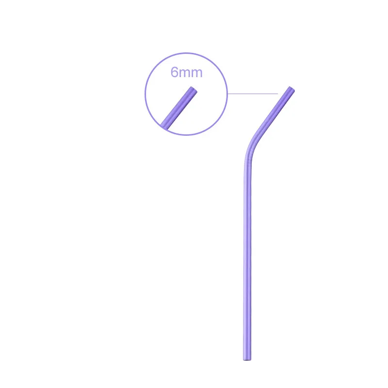 bend purple Многоразовые металлические соломинки для питья, 10 цветов, 304 нержавеющая сталь, прямые изогнутые соломинки, вечерние, экологически чистые, барные принадлежности - Цвет: bend purple
