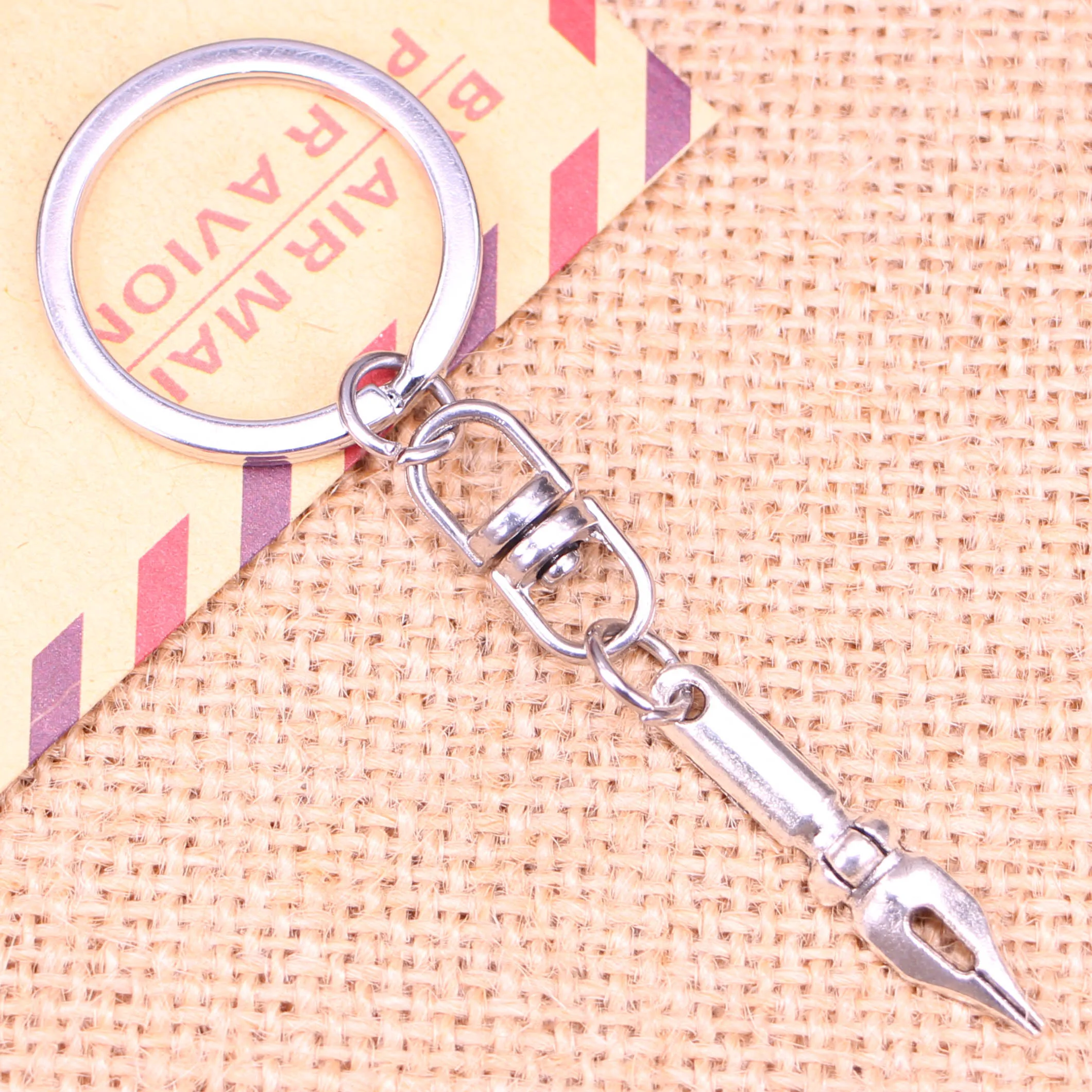 New Fashion Keychain 32x7mm vintage ink pen nib Pendants DIY Men Jewelry Car Key Chain Ring Holder Souvenir For Gift | Украшения и
