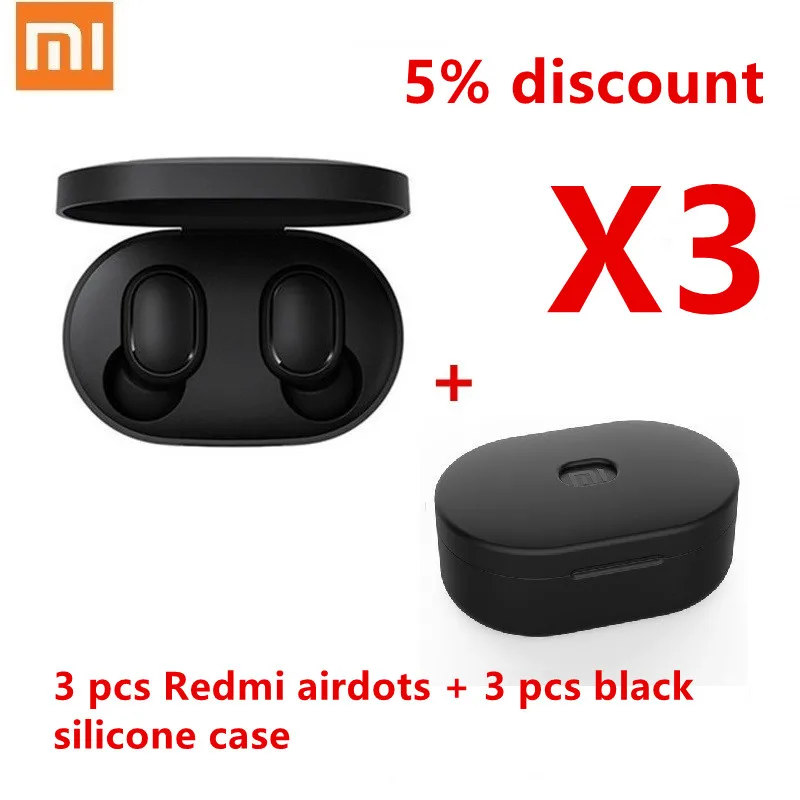 Новейший Xiaomi Redmi Airdots TWS стерео Bluetooth 5,0 наушники-вкладыши ANC и микрофон hands-free наушники AI управление - Цвет: 3 pc airdo n 3 pc ca