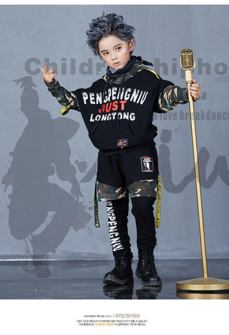 Brand set kids suit boys autumn outfit suits fashion hip hop 2 piece sets unisex black cotton parkour boy clothes letter print (16)