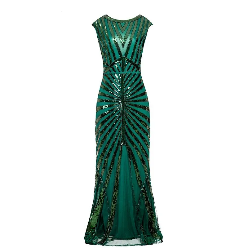 Women 1920s Great Gatsby Dress Long 20s 