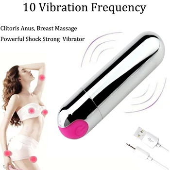 G-Spot Bullet Vibrators for Women USB Charge Small Sex Toys Powerful Bullets Vibrator Clitoral Stimulator Portable Mini Massager 3