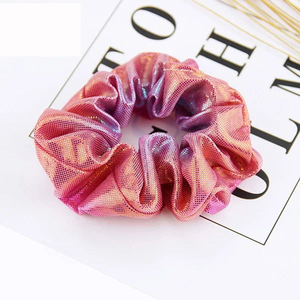rose Модная женская яркая бронзовая эластичная резинка для волос, блестящий конский хвост, держатель для волос, аксессуары для волос, резинки для волос для девочек, головной убор - Цвет: rose