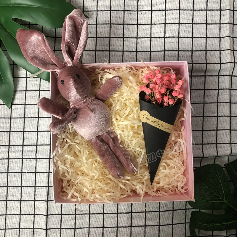INS Hot Selling Xuyuan Rabbit Pink Bouquet Collocation Rabbit Hipster Northern European-Style Gift Box Korean Style Lighting Cha