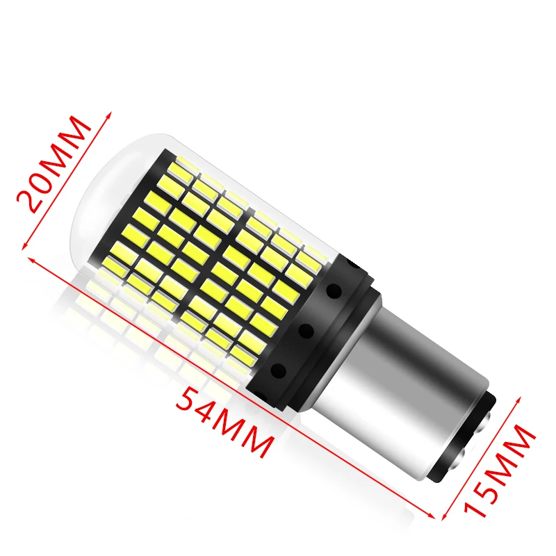 1 шт. 1157 BAY15D P21/5 Вт супер яркий 2000Lm 144 SMD СВЕТОДИОДНЫЙ Автомобильный стоп-сигнал дневные ходовые огни Поворотная сигнальная лампочка красный желтый белый