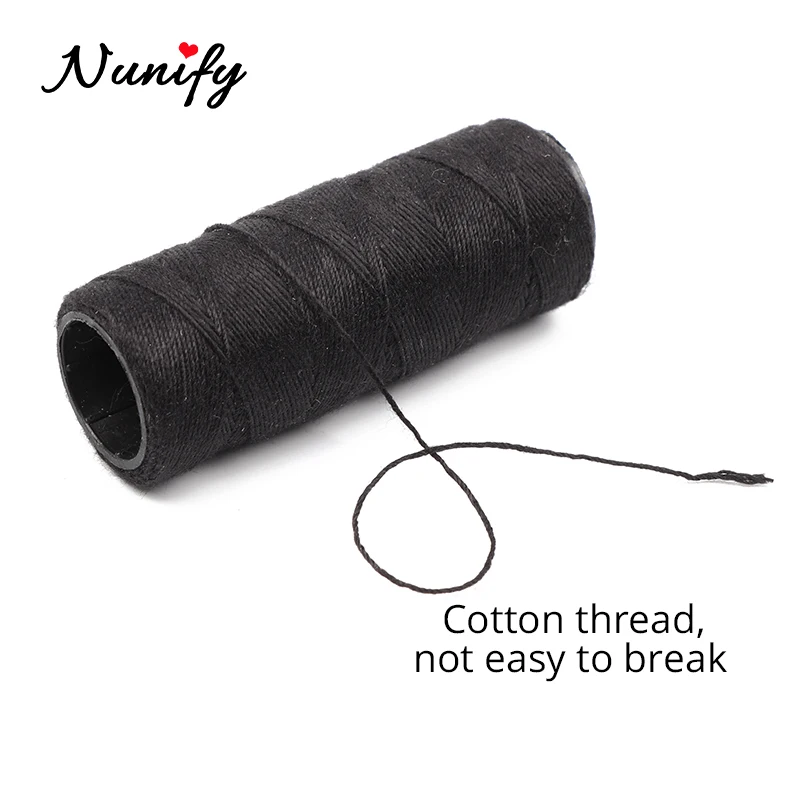 Nunify 4Pcs/Set Cotton Black Thread Sharp C-Curve Wig Needle/Hair