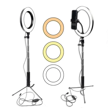 

6“/10” LED Selfie Ring Light Studio Dimmable Lamp Tripod Stand Camera Phone Video Photography Lighting for Youtube Live Makeup