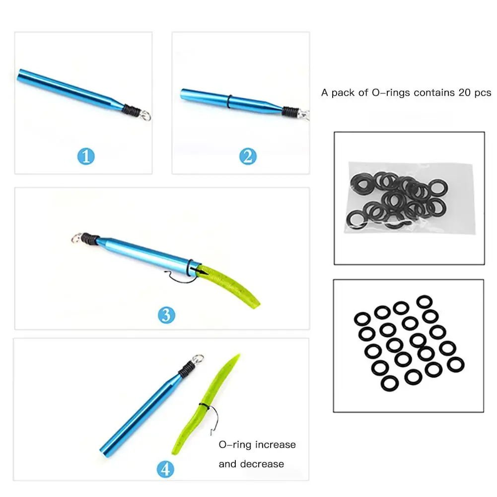

MeterMall Noodle Worm Bait Tool with 10 Silicone Rings