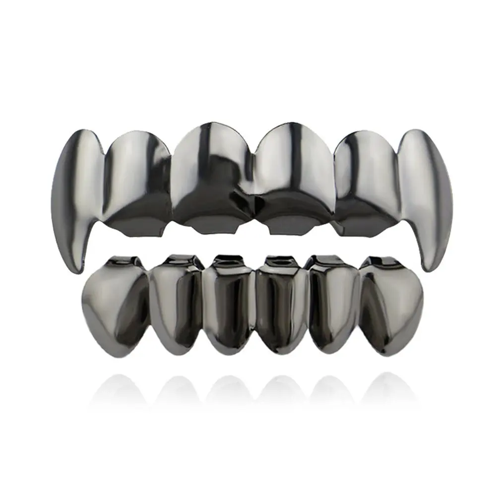 NewXHYT1015 Solid Color Hip Hop Teeth Set Electroplate Sets Hollow Out Top Bottom Dental Body Jewelry for Dropshipping | Украшения и