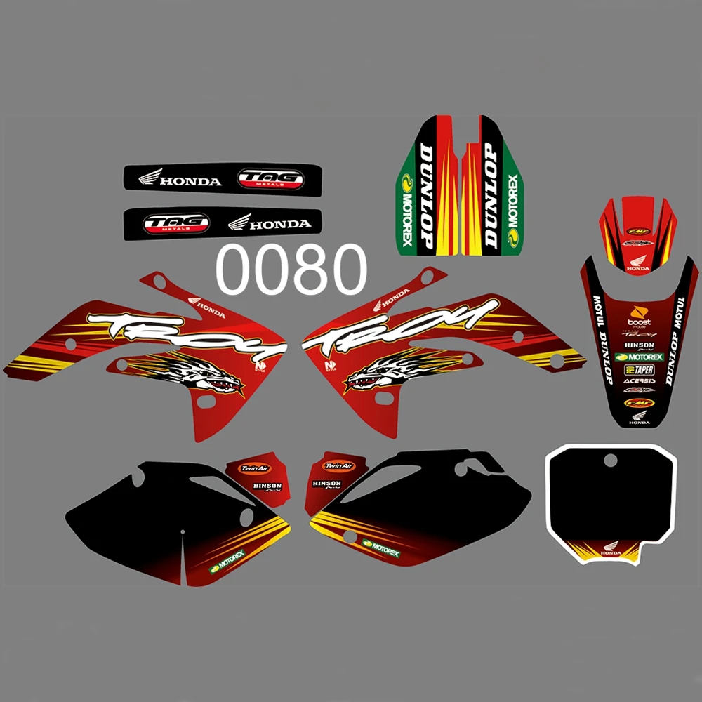 

For HONDA CRF150R 2007-2018 Graphics Decals Stickers Custom Number Name 3M Full Motorcycle Backgrounds Stickers Accessories