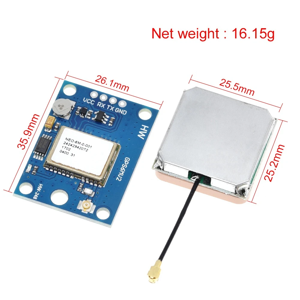 GY-NEO6MV2 new NEO-6M GPS Module NEO6MV2 with Flight Control EEPROM MWC APM2.5 large antenna for arduino