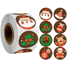 

500pcs Merry Christmas DIY Handmade Sticker Card Box Package Santa Thank You Label Sealing Stickers Multifunction Cute Label