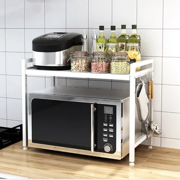 

Telescopic Microwave Rack Household Toaster Baking Oven Storage Shelf Kitchen Office Desktop Organizer Supplies