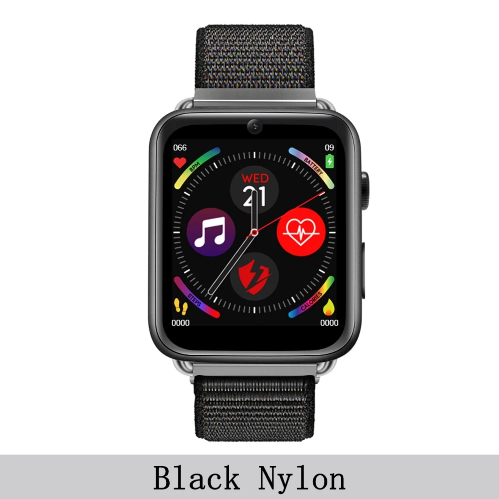 Black Nylon LEMFO LEM10 4G Smart Watch Android 7.1 1.88inch Screen 3GB+32GB Support SIM card WIFI GPS 780mAh Battery Smartwatch Men - Цвет: Black Nylon