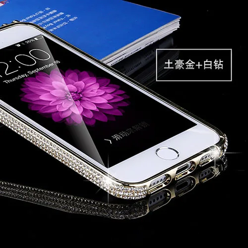 Для Apple 8 металлическая рамка для сотового телефона для iphone7 plus чехол для сотового телефона подарок сердце стразы мобильный телефон оболочка 8plus - Цвет: розовато-Серый