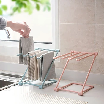 

Floding Storage Racks Kitchen Multifunction Rag Rack Bathroom Supply Foldable Vertical Towel Holder