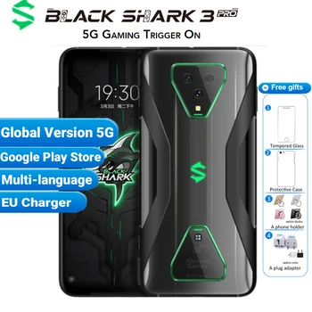 Перейти на Алиэкспресс и купить Глобальная версия Xiaomi Black Shark 3 Pro 5G игровой смартфон 256 ГБ 12 Гб Snapdragon 865 5000 мАч 7,1 дюйм64MP 5G игровой мобильный телефон