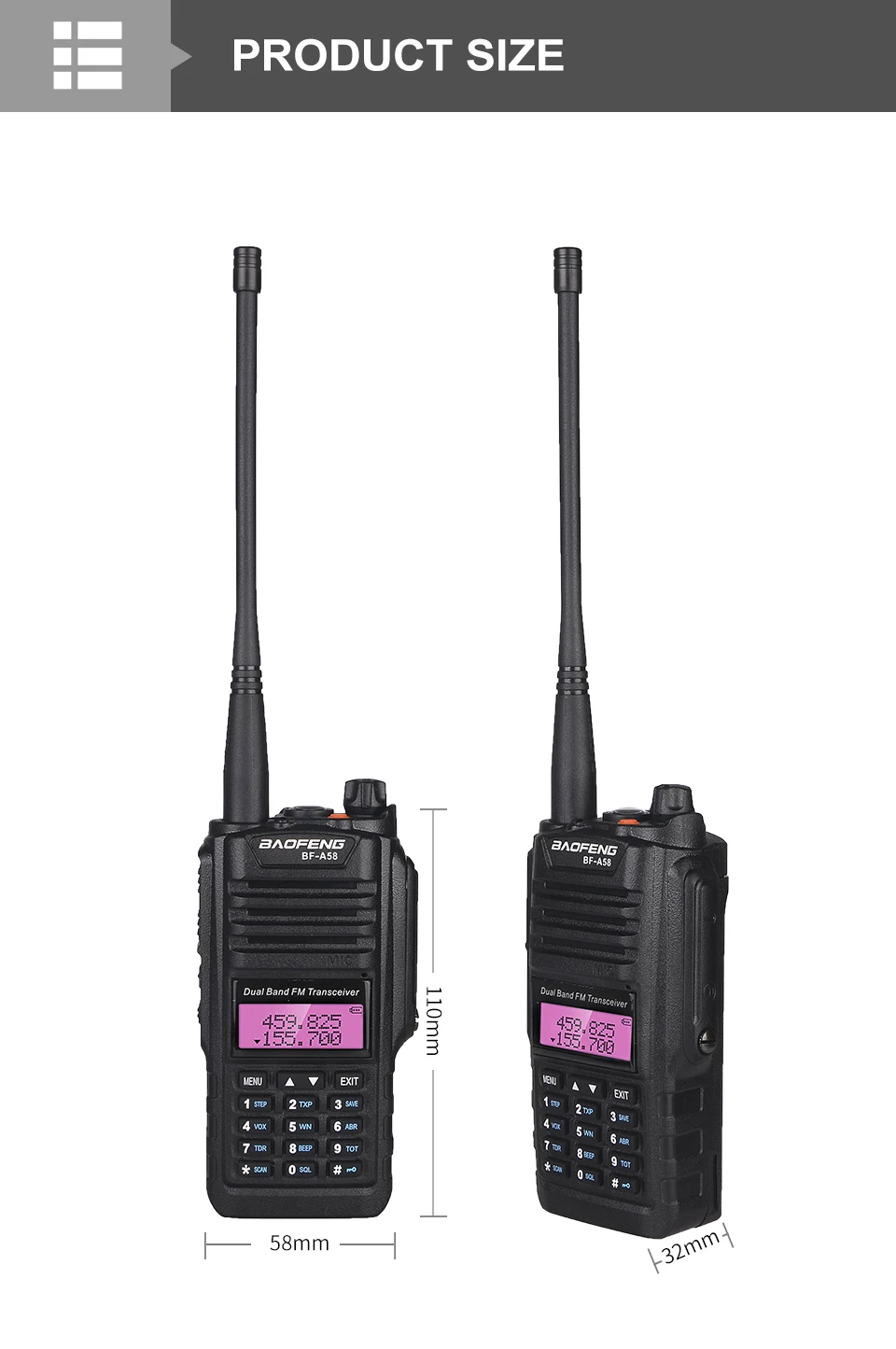 Baofeng BF-A58 Walkie Talkie IP67 Водонепроницаемый Telsiz 10 км двухстороннее радио Comunicador Baofeng UV-9R плюс двухдиапазонное Любительское радио