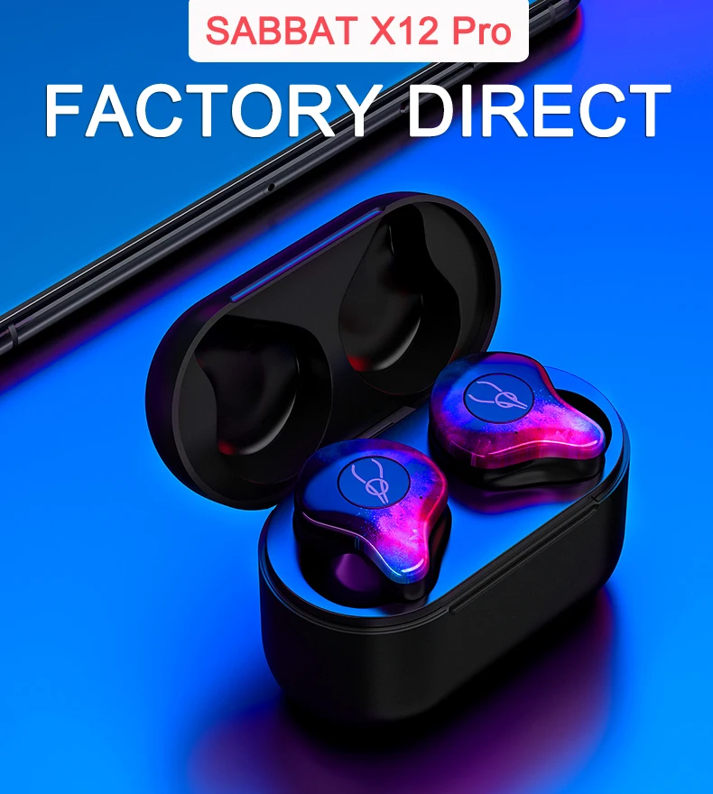 Sabbat x12 pro bluetooth Беспроводные наушники с зарядным устройством мини портативные наушники BT 5,0 стерео Бас объемный красочный модный