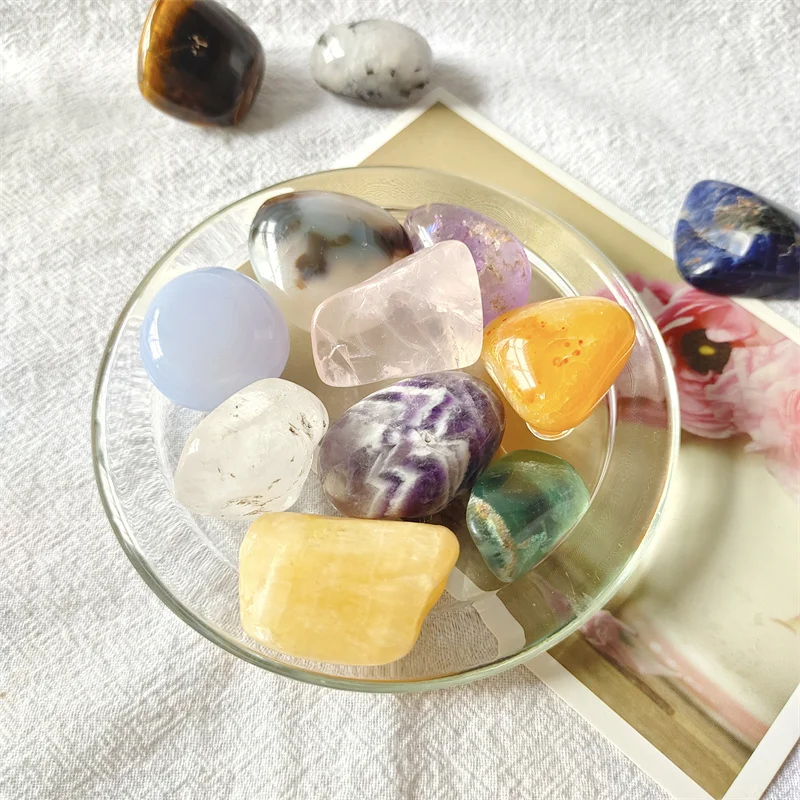 

Natural Gemstones Quartz Crystal Tumbled Stones Healing Reiki Home Decorations
