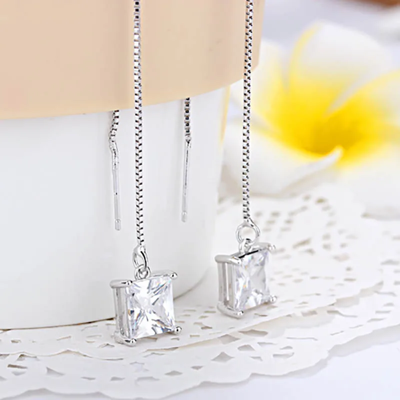 Jellystory модные серебряные 925 серьги с пресноводным жемчугом квадратной формы изумрудные серьги-капли с драгоценным камнем для женщин Свадебные ювелирные изделия