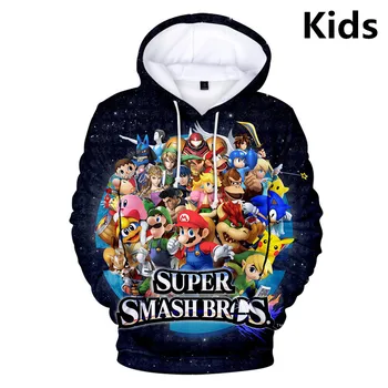 

3 To 14 Years Kids Hoodies Super Smash / Zelda / Pikach / Pokemon 3D Hoodie Sweatshirt Boy Girl Cartoon Jacket Coat Teen Clothes