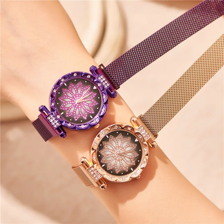 

Diamond Set Fortunes Magnet Table Hot Selling Quartz Star WOMEN'S Watch Magnet Milan with Lazy Watch