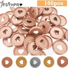 Classeur à anneaux en plastique pour reliure de disques, 100 pièces, Expansion du disque, finition mate, en forme de cœur, pour bricolage, carnet de notes, planificateur, A20 S7