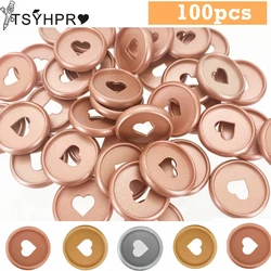 Classeur à anneaux en plastique pour reliure de disques, 100 pièces, Expansion du disque, finition mate, en forme de cœur, pour bricolage, carnet de notes, planificateur, A20 S7 