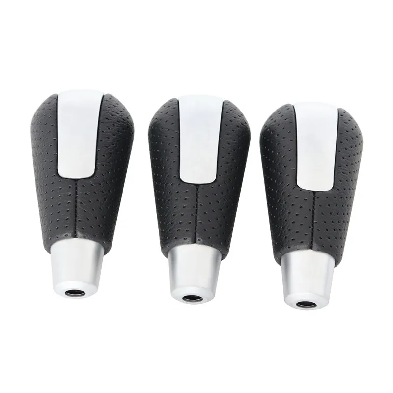Pommeau De Levier De Vitesse Automatique Pour Opel - Similicuir Noir Et Plastique Argenté | Filetage 14mm