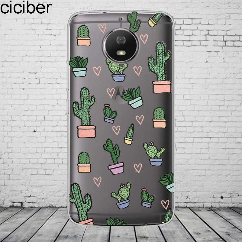 Чехол для телефона ciciber Plants Cactus силиконовый чехол Motorola Moto C Z2 Z3 ONE P30 G4 G5 G5S G6 E3 E4 E5 Play