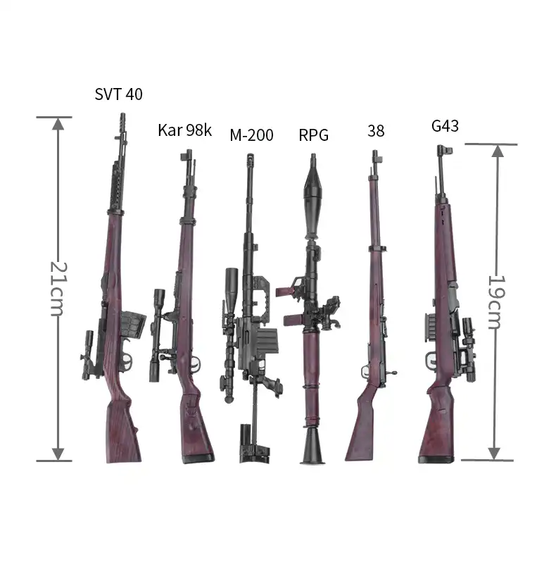 New Set of 6 Gun 1:6 Scale 12/" Action Figure 98K, G43, Type 38, SVT-40, RPG